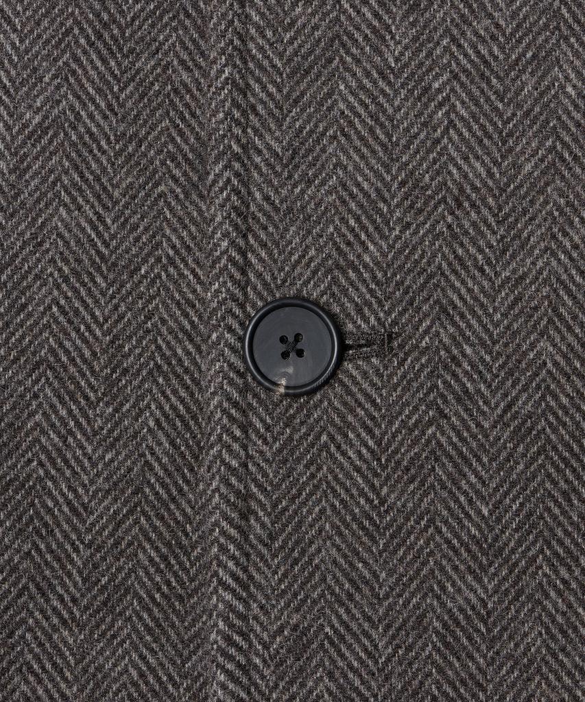 Musinsa Standard Manteco Herringbone Daddy Shoulder Double Long Coat [Brown]