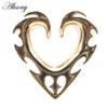 Alisouy 1PC Copper Alloy Casting Heart Love Saddle Ear Tunnels Plugs Expander Stretcher Gauges Earrings Piercing Body Jewelry