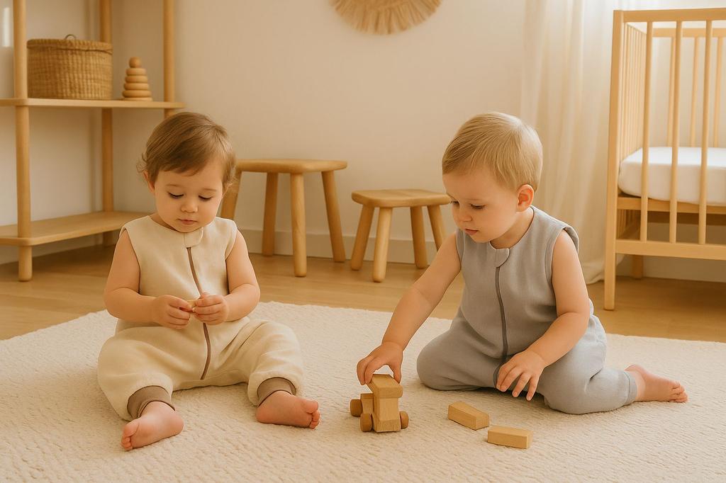 Muslin sleeping bag for children with legs L 9-24 months summer TOG 1.0 - gray