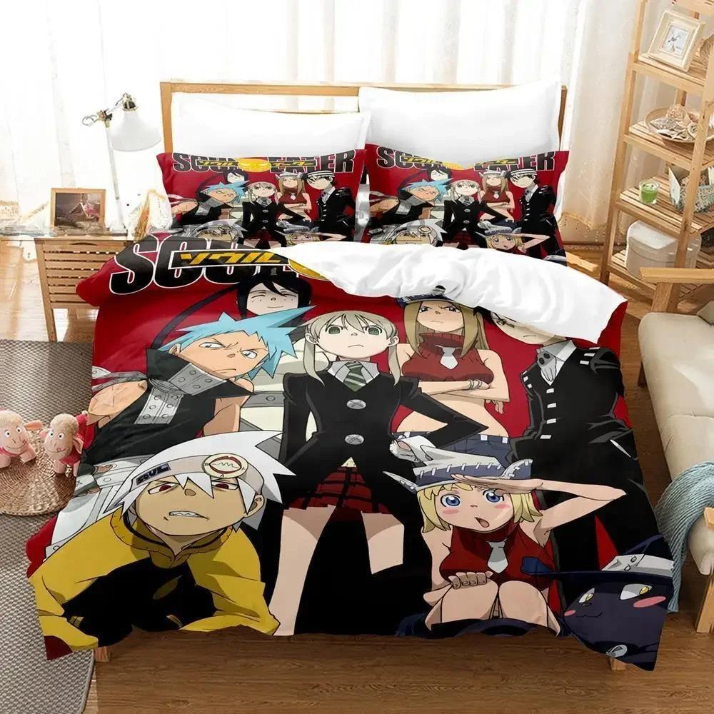 Комплект постельного белья Soul Eater Single Twin Full Queen King Size Bed Set Adult Kids Bedroom Duvet cover Sets 3D Print Anime Bed Sets