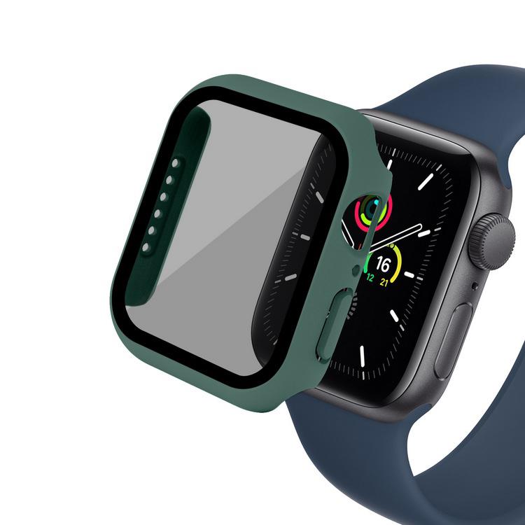 Стекло + чехол для Apple Watch, чехол серии 44/40/41/45/42/38 мм, аксессуар для iWatch, защитная пленка для экрана Apple watch 8 7 6 SE 5 3