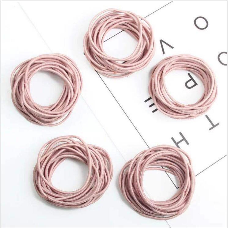 Thin Macaron Color Rubber Hair Band - Cute Korean Style Headband for Women and Students
