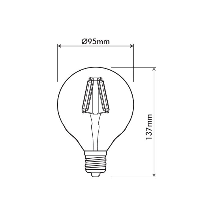 Ampoule LED vintage dimmable 8W E27 2700K