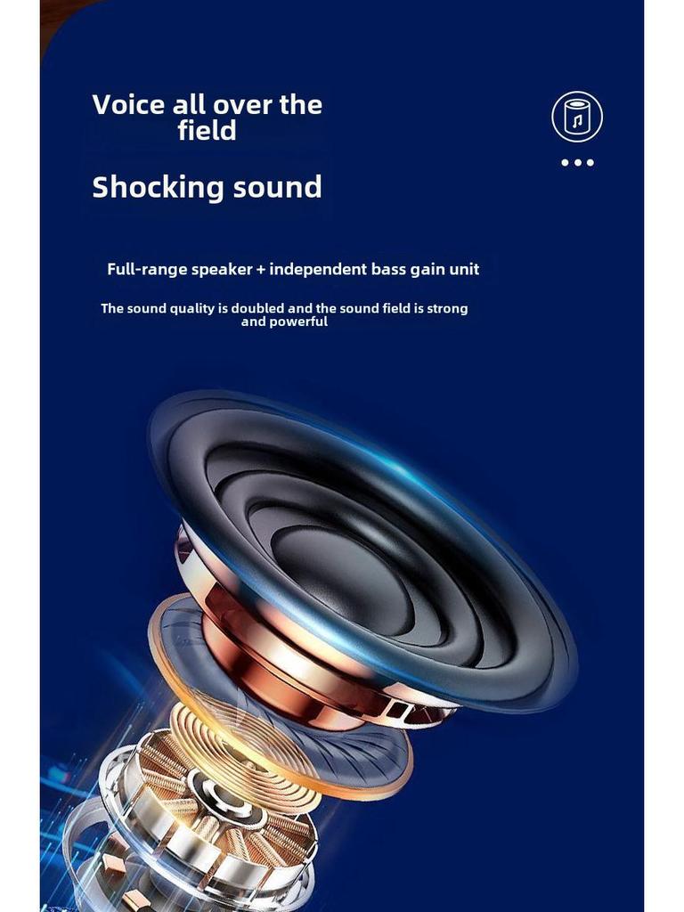 Портативный Bluetooth-динамик K52 с двумя микрофонами для караоке на открытом воздухе и дома