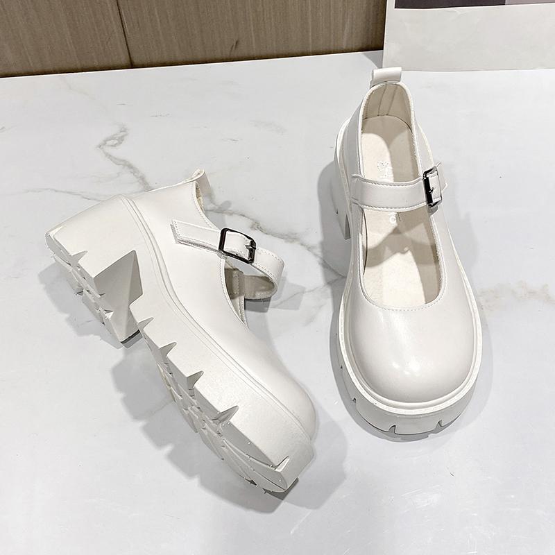 Туфли Мэри Джейн, женские черные лакированные туфли в стиле Лолиты на платформе, женские модные туфли на танкетке с круглым носком для девочек, студенческие туфли-лодочки для косплея