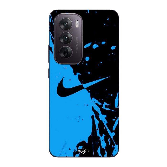 Coque Pour Oppo Reno 12 5g Nike logo Couleur noir et bleu Maniacase