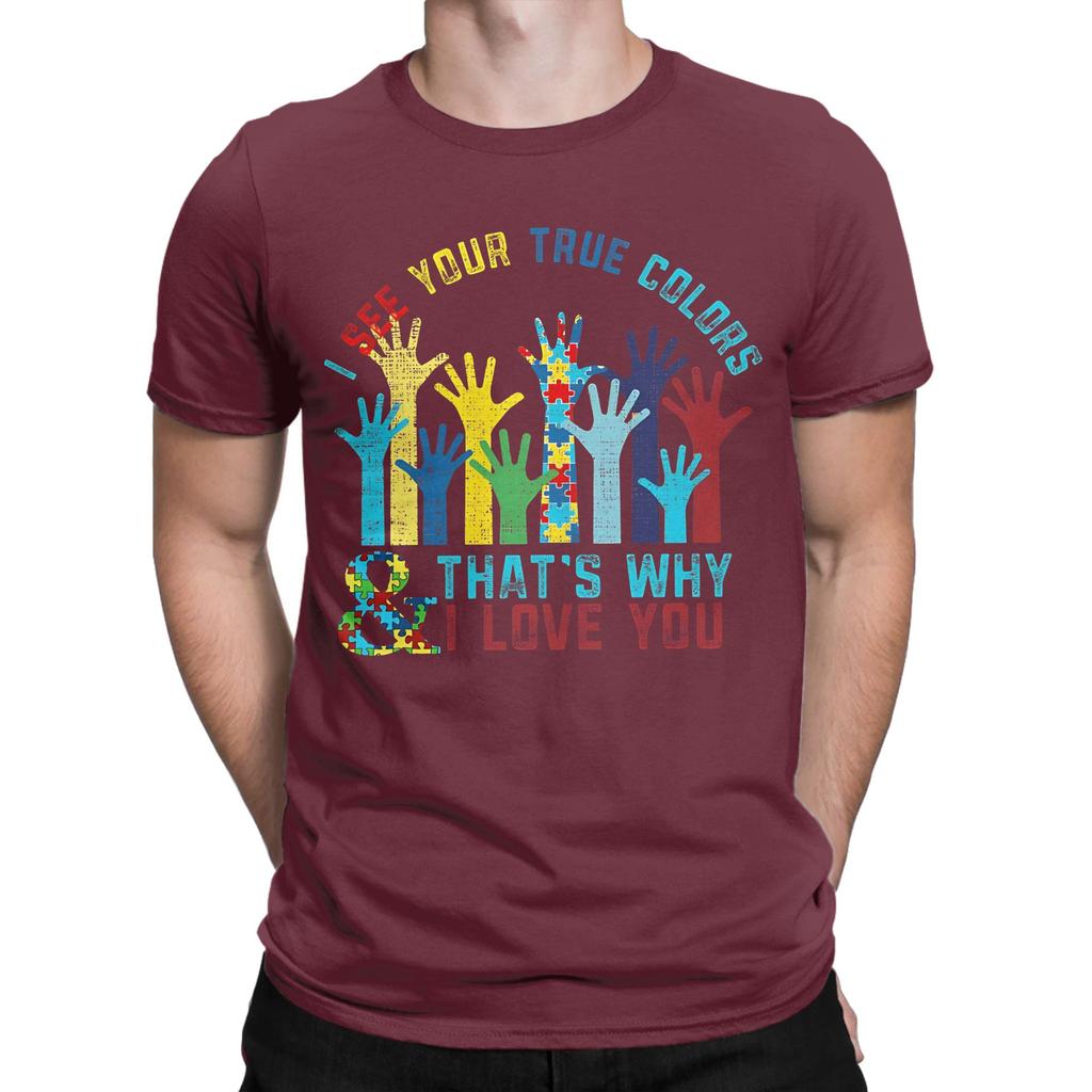 I See Your True Colors Awareness Novelty 100 Cotton Tshirt Autism Tees Tops For Unisex