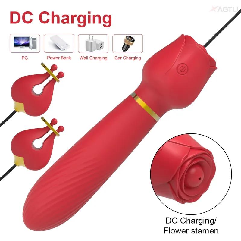 Вибратор для точки G для женщин с зажимами для сосков, клипсами для сосков, стимуляцией клитора, проводной, товары для взрослых, секс-игрушка для пары