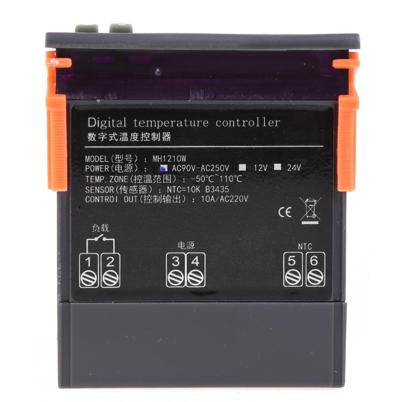 Цифровой светодиодный регулятор температуры Нагрев Градусы Цельсия Термостат Реле Светодиодный выход с датчиком NTC Зонд AC 90-250 В