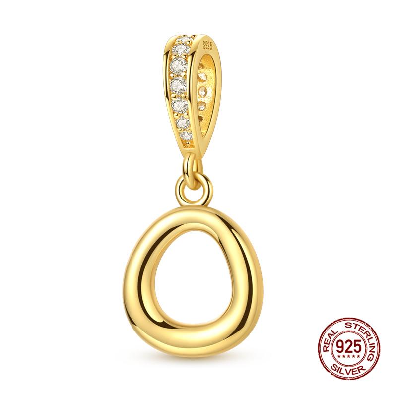 Новинка Оригинальные Шармы Медь 26 Золотых Букв А-Я Шарм-Бусина Подходит для Оригинального Браслета 3 мм для Женщин DIY Модная Бижутерия Подарок