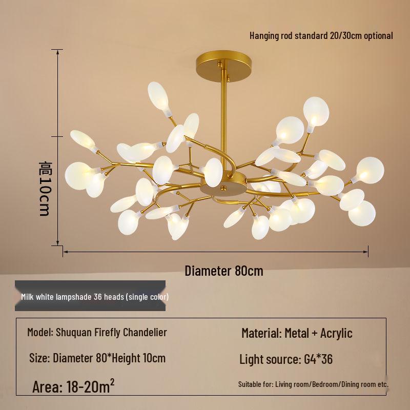 Северная люстра Светлячок: Минималистичное креативное освещение для столовой, спальни и жилых помещений