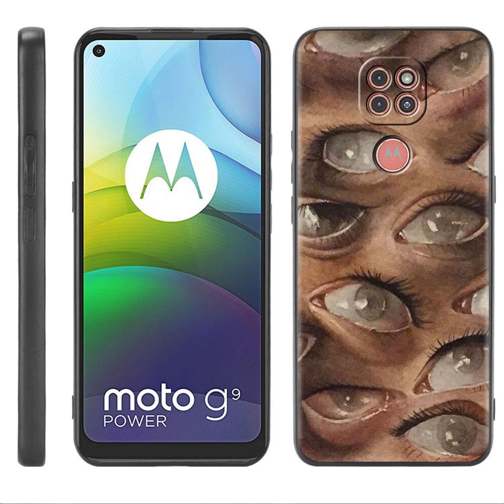 Чехол со страшным лицом и глазами для Motorola G30 G9 Play G82 G52 G60 G8 G9 Power G50 One Fusion Edge 30 20, черный, мягкий чехол для телефона