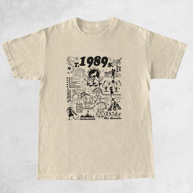 1989 Винтажные Музыкальные Постеры Футболки Модная Мода Фандом Музыкальный Концерт Футболка С Коротким Рукавом Милые Графические Футболки Женская Одежда