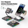 Foldable RGB Wireless Charger for iPhone 15 14 13 12 Pro LED Dock Station for Apple Watch S9 Ultra 2 AirPods Pro iWatch Holder