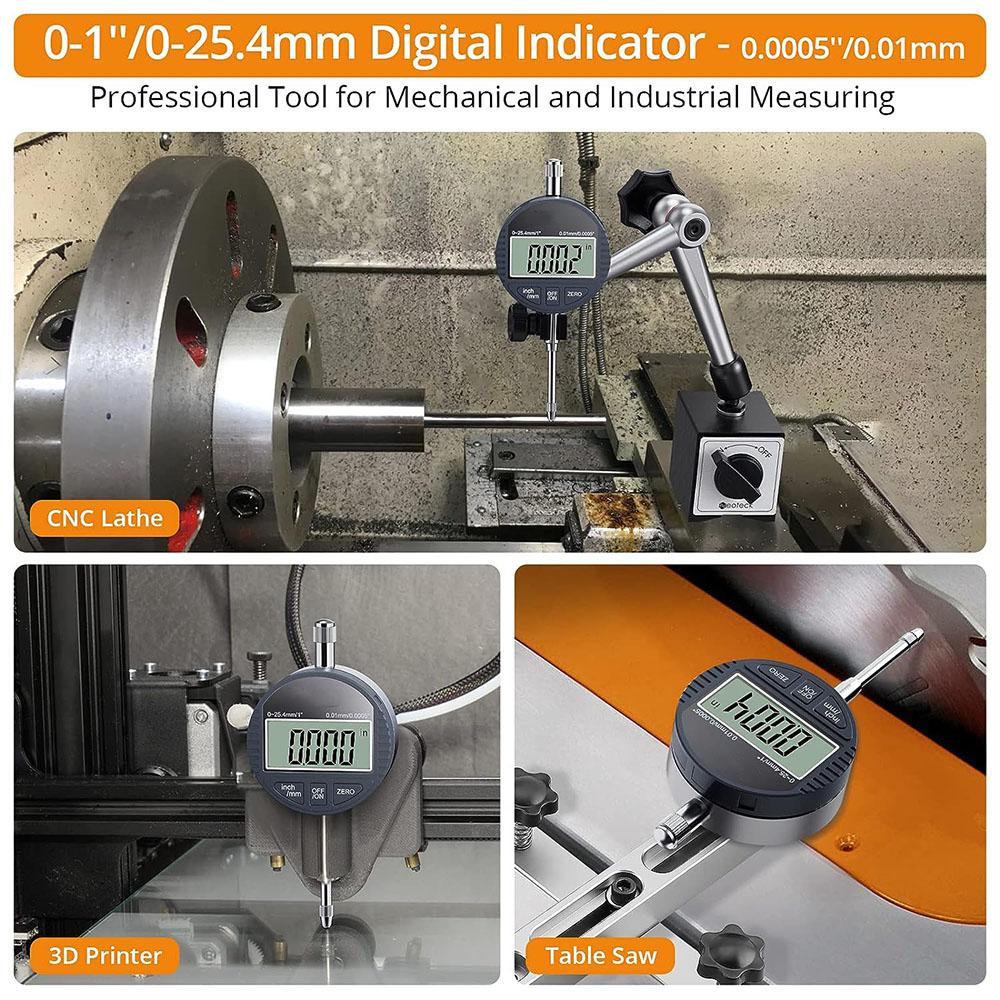 0-12.7mm/0.5" 0-25.4mm/1" Range Gauge Digital Dial indicator Precision Tool 0.01mm/0.005" 0.001mm/0.0005" Tester Tools