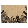 [Q4134] - Black Beige 'Jungle' Burlap Placemat - 42x30 Cm