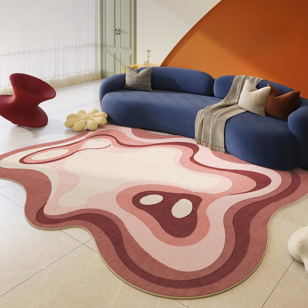 Dopamine Color Bedroom Decor Creativity Carpet Irregular Shape Carpets for Living Room Washable Bedside Floor Mat Anti Slip Rug