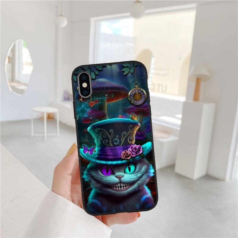 CJ3 Alice in Wonderland Cat Princess Soft Shell Phone Case for OPPO A3 Pro A72 A74 A76 A77 A77S A78 A79 A94 A95 A18 A40M A58