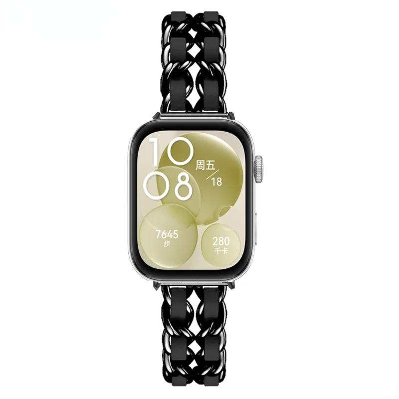 Кожаный + металлический ремешок для часов Huawei Fit 3, сменный ремешок для умных часов, браслет, браслет, аксессуары для Huawei Fit2