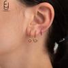 Серьги-кольца из серебра 925 пробы Модные серьги-кольца Золотые серьги с подвеской из кристалла цвета розовой розы Высококачественные женские украшения Подарки