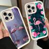 Чехол для телефона iPhone 17 Air 16E 15 16 Pro Max Розово-красный Мечтательный Фламинго Чехол 14 Plus 13 12 Mini Мягкий Силиконовый Fundas