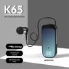 K65 Одноухий Bluetooth-гарнитура-клипса для спорта: Выдвижной, С шумоподавлением, Длительное время ожидания, Вибрация при вызове.
