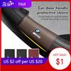LRIMO1 2025 Hot Car Door Inner Handle Protective Leather Anti-Wear Sleeve Decor For BMW E46 E90 E60 F10 E39 F30 E36 E87 E90 E30 E53 F31