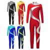 Figure Skating Gymnastics Jumpsuit Kids Girls Long Sleeve Metallic Contrast Color Leotard Bodysuit Ballet Dance Costume
