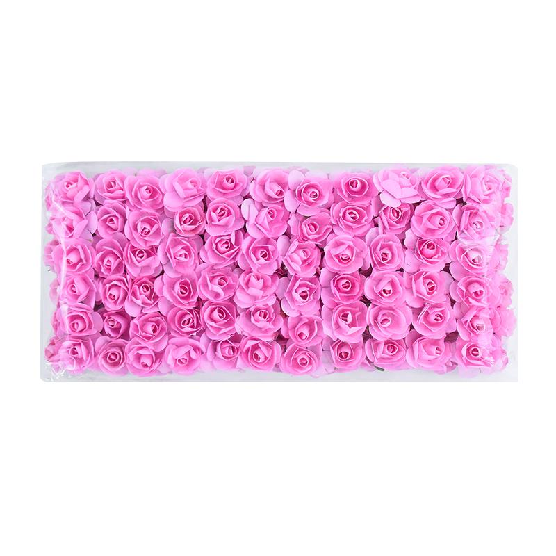144pcs Mini 2cm Paper Rose Flower Heads Bouquet Artificial For Wedding Home Decoration Scrapbooking DIY Wreath