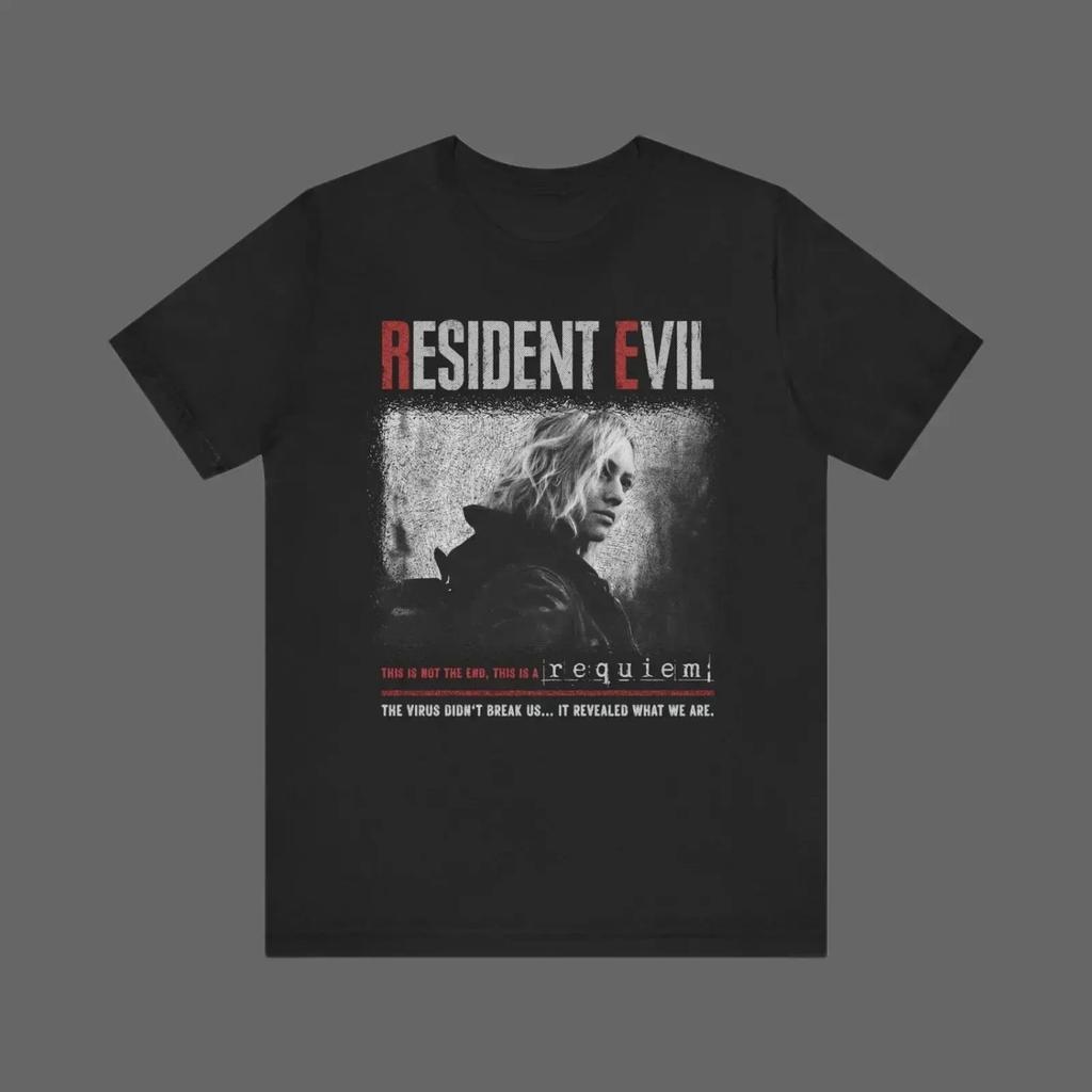 2026 Новая игра Resident Evil Requiem Графическая 100% Хлопок Мягкая Футболка Унисекс Y2k Летняя Новая С Круглым Вырезом Ретро Мода Рубашка с Коротким Рукавом