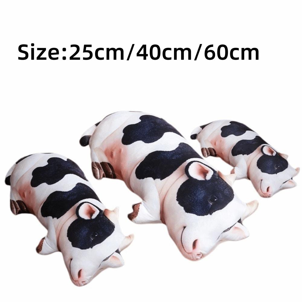Skin Friendly Short Plush Cow Plush Pillow Huggable Long Body Hugging Pillow Bed Sofa Lounge Decor