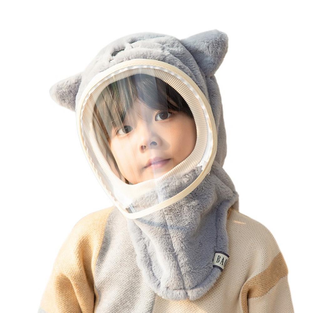 Cartoon Kids Mask Integrated Hat Warm Shawls Winter All-in-one Caps Cute Children's Hats Autumn