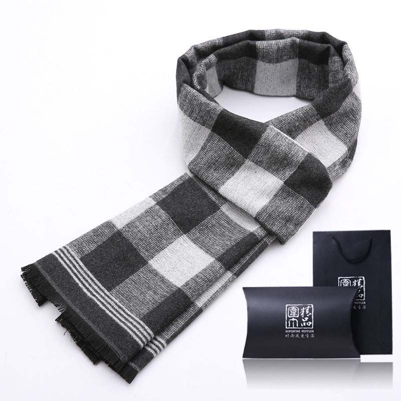 Осенние и зимние мужские шарфы, толстый теплый шарф для молодых мужчин среднего возраста