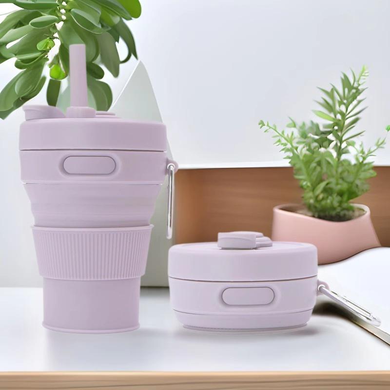 Silicone Folding Cup 450ml Reusable Portable Telescopic Coffee Cups Outdoor Camping Travel Hiking Collapsible Cup Drinkware