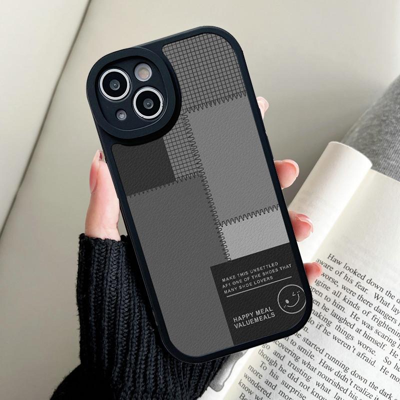 Кожаный черный корпус, силиконовый гибкий мягкий чехол из ТПУ, модная задняя крышка для мобильного телефона с принтом для iPhone, Samsung, Xiaomi