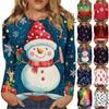 Long Sleeve Shirts For Women Cute Print Graphic Tees Blouses Casual Plus Size Basic Tops Pullover Christmas