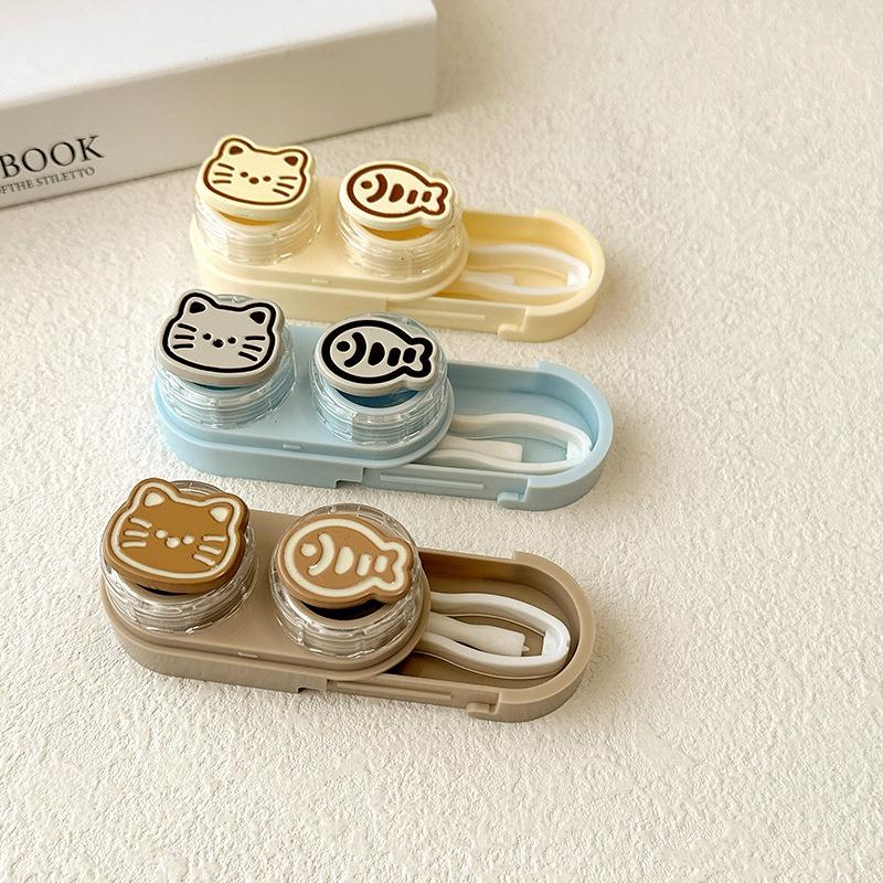 New Product Cute Contact Lens Box Portable Drawer Type Beauty Contact Lens Box Cartoon Care Box Compact Companion Box