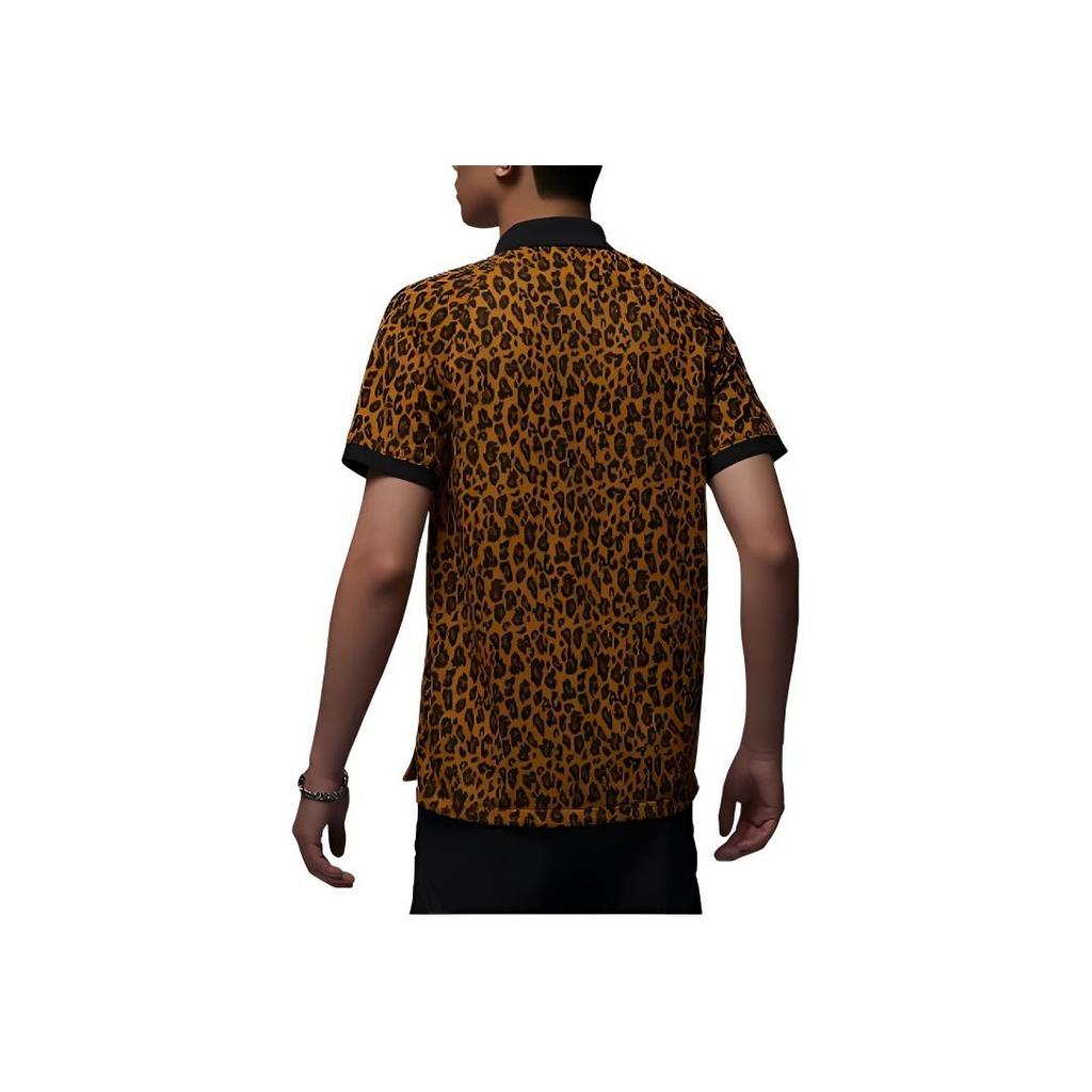 Jordan Dri-FIT Sport All-Over Print Casual Polo Shirt Short Sleeve Men Polo Shirts Desert-Hakki FN5853-754