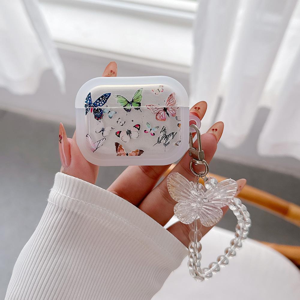 INS Colorful butterfly, suitable for Apple Bluetooth AirPods Pro protective case AirPods 1 generation earphone case