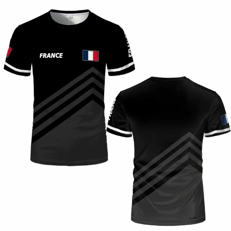 France Flag 3D Print T-shirt Summer Outdoor Sports Casual Breathable Quick-drying Tops Men Women Fashion O-Neck Football Jersey