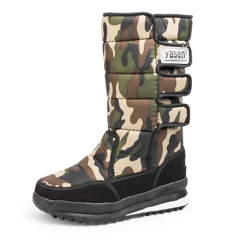 Winter Men's Boots Fashion Mid-calf Cotton Boot Waterproof Snow Boots Thick Plush Warm Boots for Men Non Slip Platform Botas2024