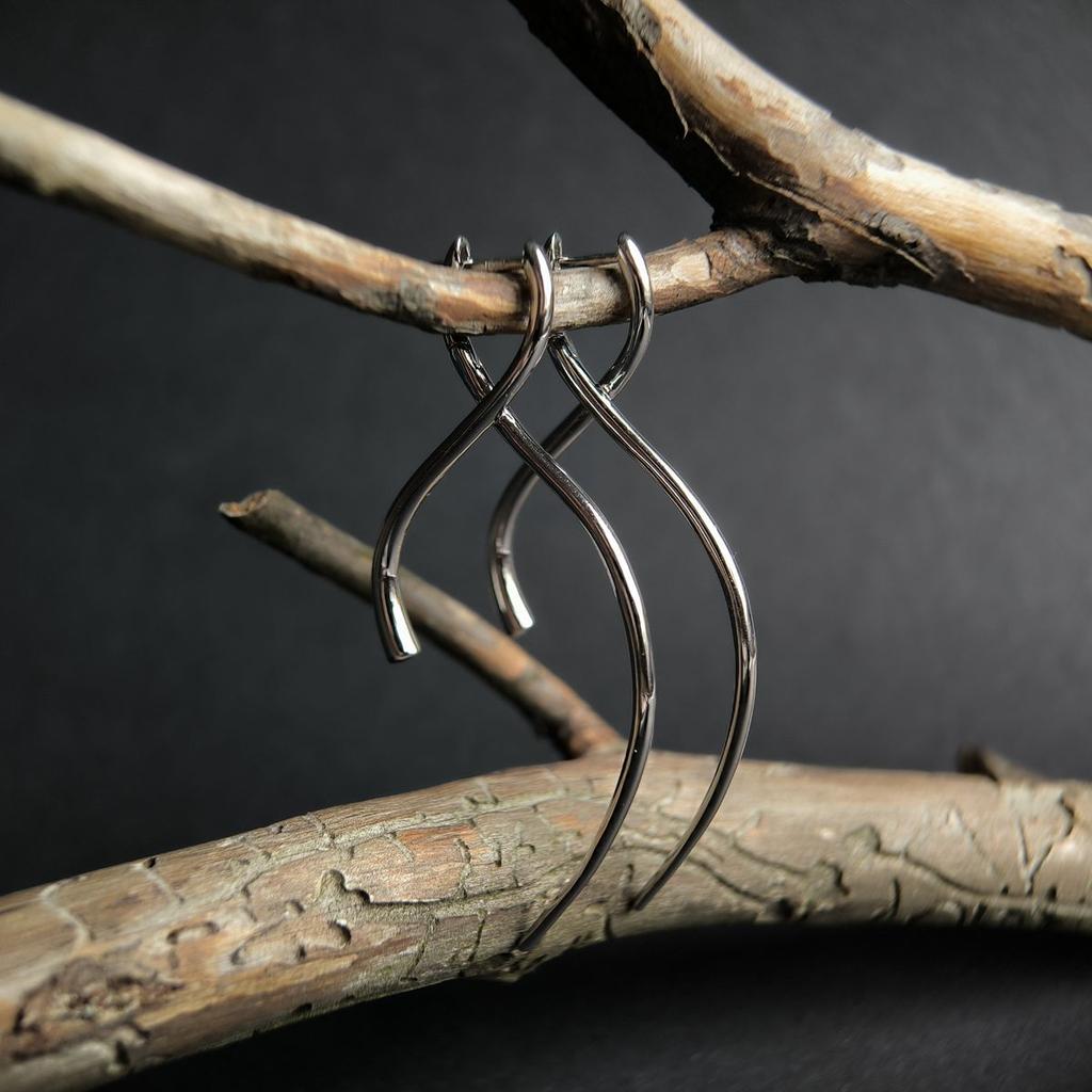 Серебряные серьги без камней (2198154)