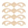 4Pcs Beautiful Flower Carved Applique Long Carving Decal Home Furniture Decoration