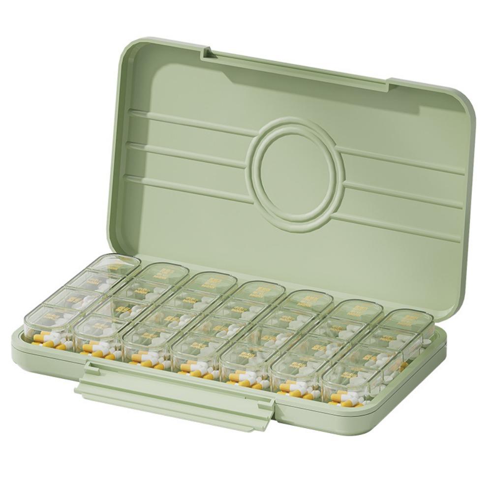 A Week Medicine Storage Containers Portable Sealed Pill Case BPA Free Pill Dispenser Box Outdoor