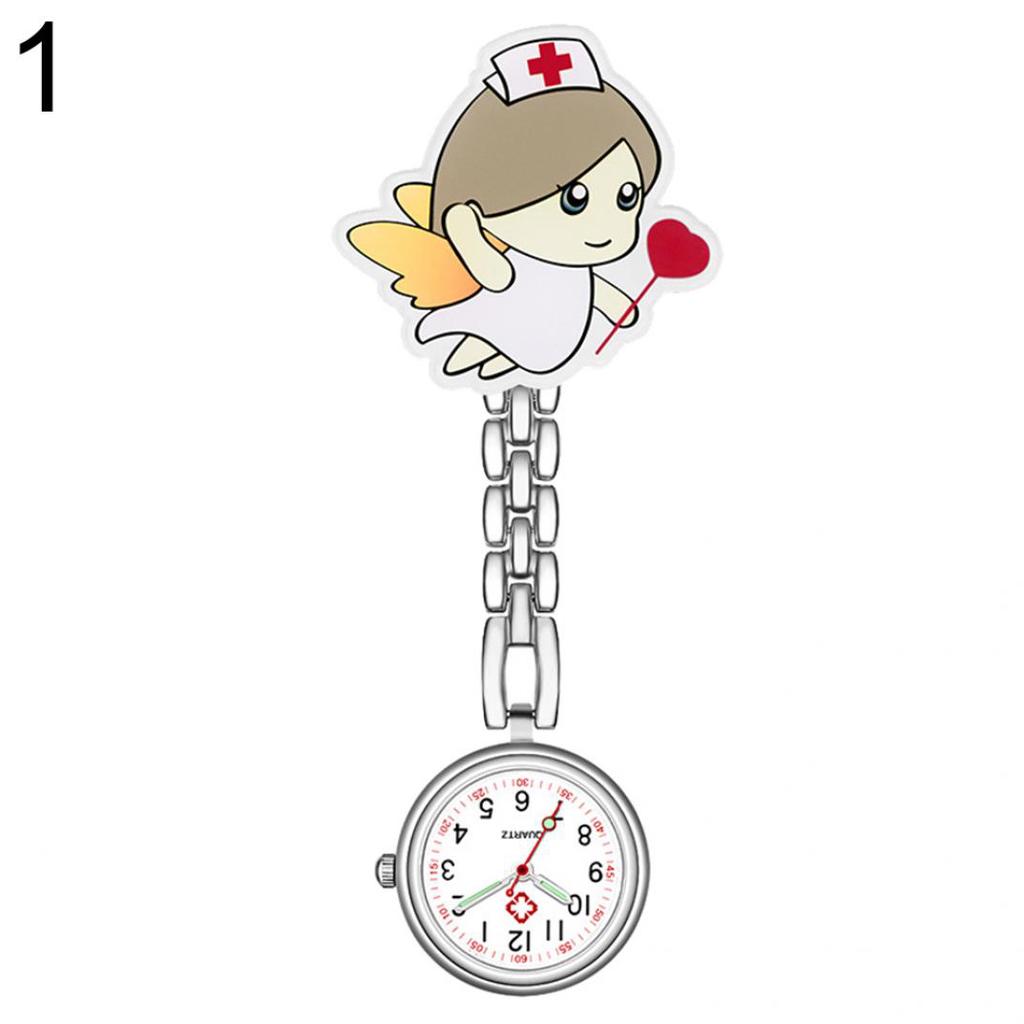 Numeral Analog Quartz Clip-On Fob Nurse Doctor Hanging Luminous Pocket Watch