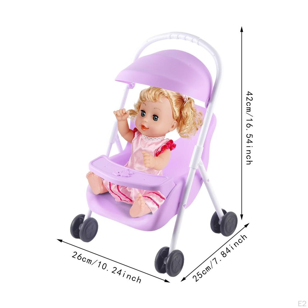 Baby Stroller for Doll Toy Realistic Holiday Xmas Birthday