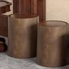 Wood Grain Bathroom Garbage Can with Swing Top Lid Large Capacity Rotating Design Detachable Waste