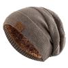 Soft Knitted Hats Fur Lined Skull Cap Casual Slouchy Hat