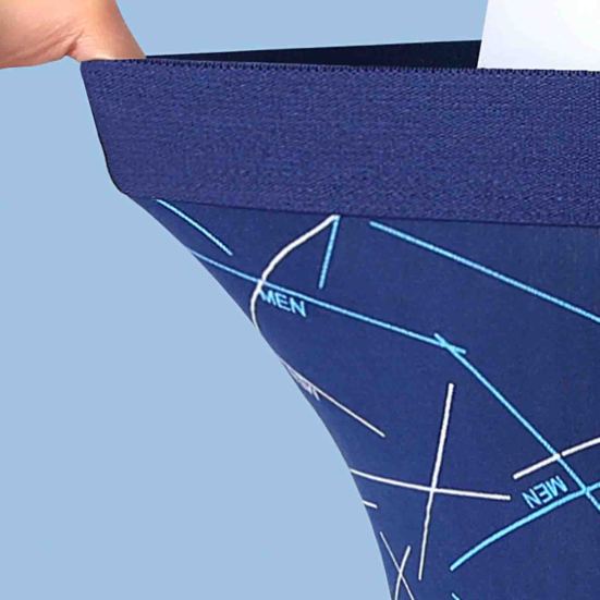 Мужское боксерское нижнее белье Эластичный дизайн со средней посадкой Облегающие шорты Брифы Принт с линиями U-выпуклые трусы для повседневной носки