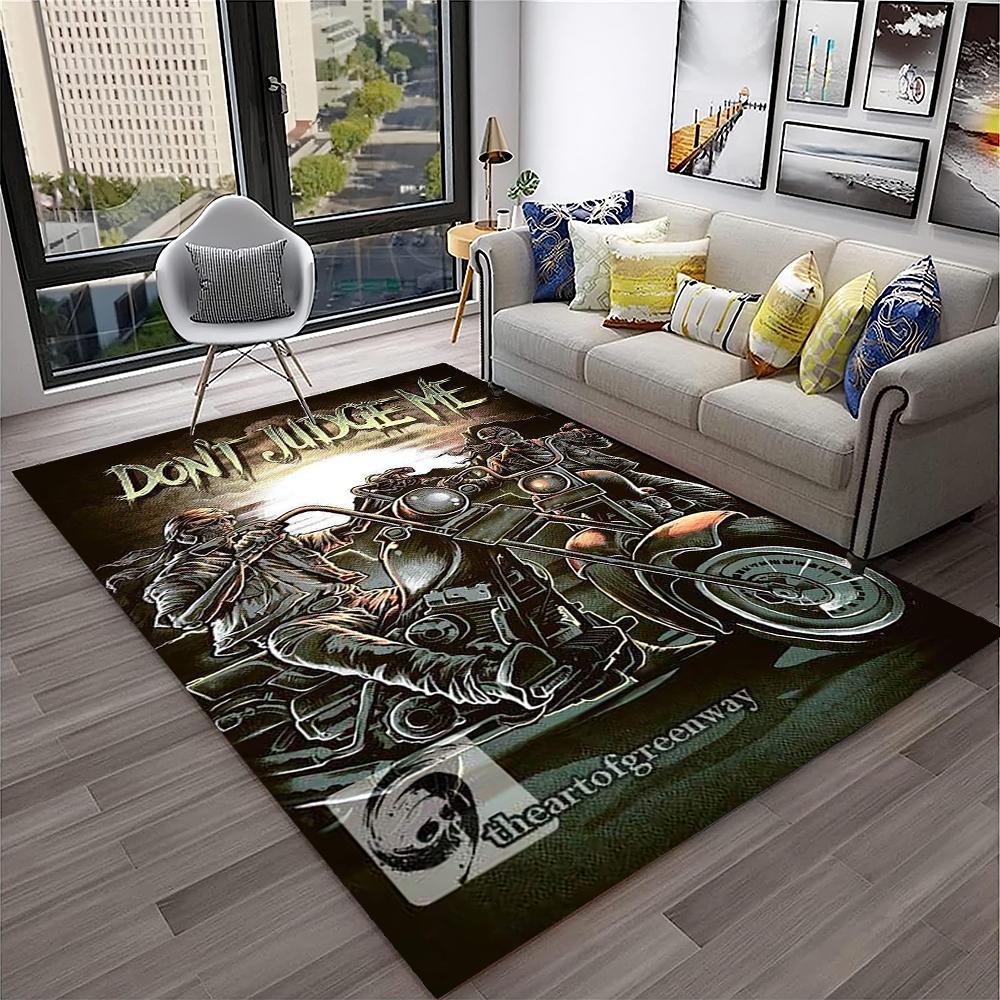 3D Ретро Мотоцикл Винтажный Ковер Коврик для Дома Гостиная Спальня Игровая Комната Диван Придверный Коврик Декор, Детский Ковер Нескользящий Напольный Коврик